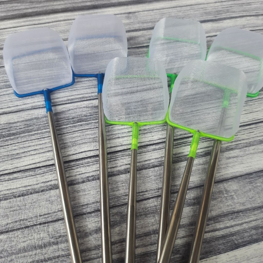 Seser/serok ikan hias kecil persegi 5cm gagang stainless kecil