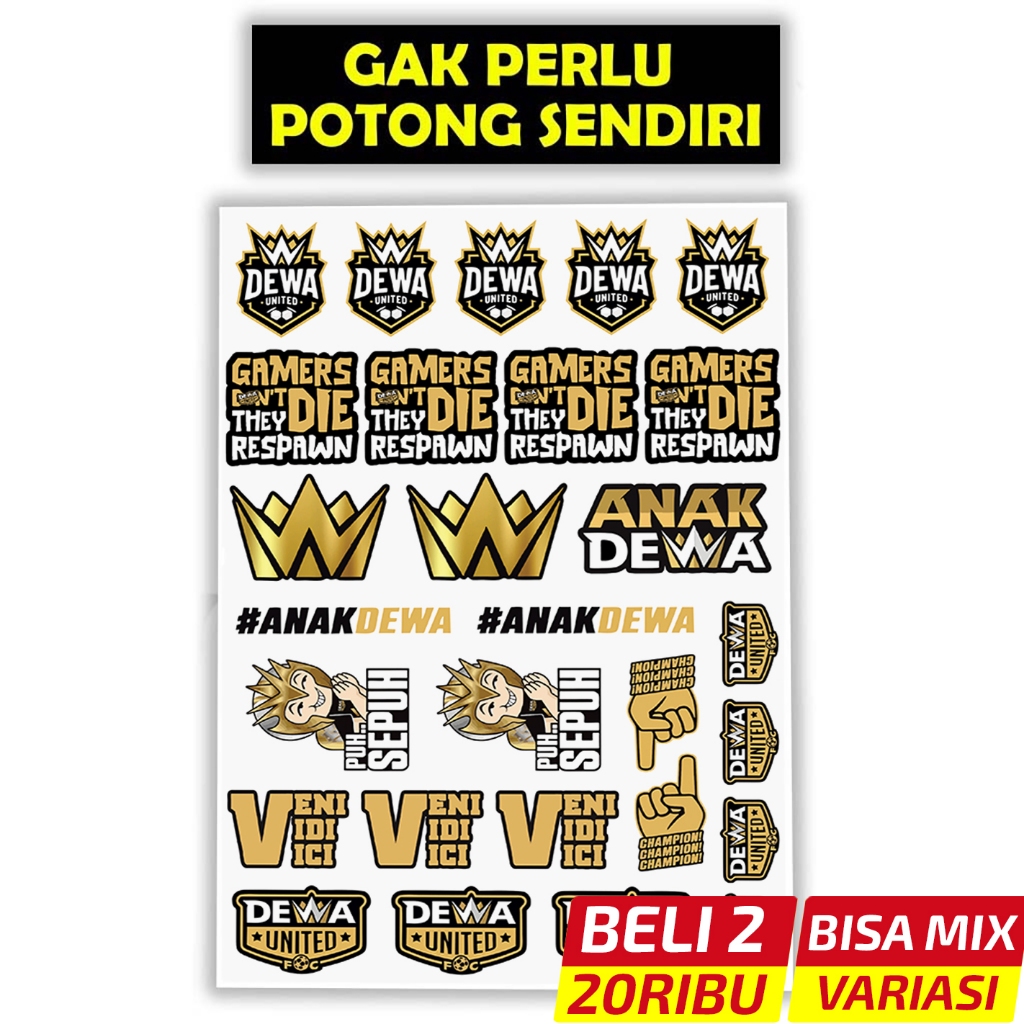Stiker Dewa United, Anak Dewa, Veni Vidi Vici, Sticker Klub Bola Dewa United, Stiker Pack