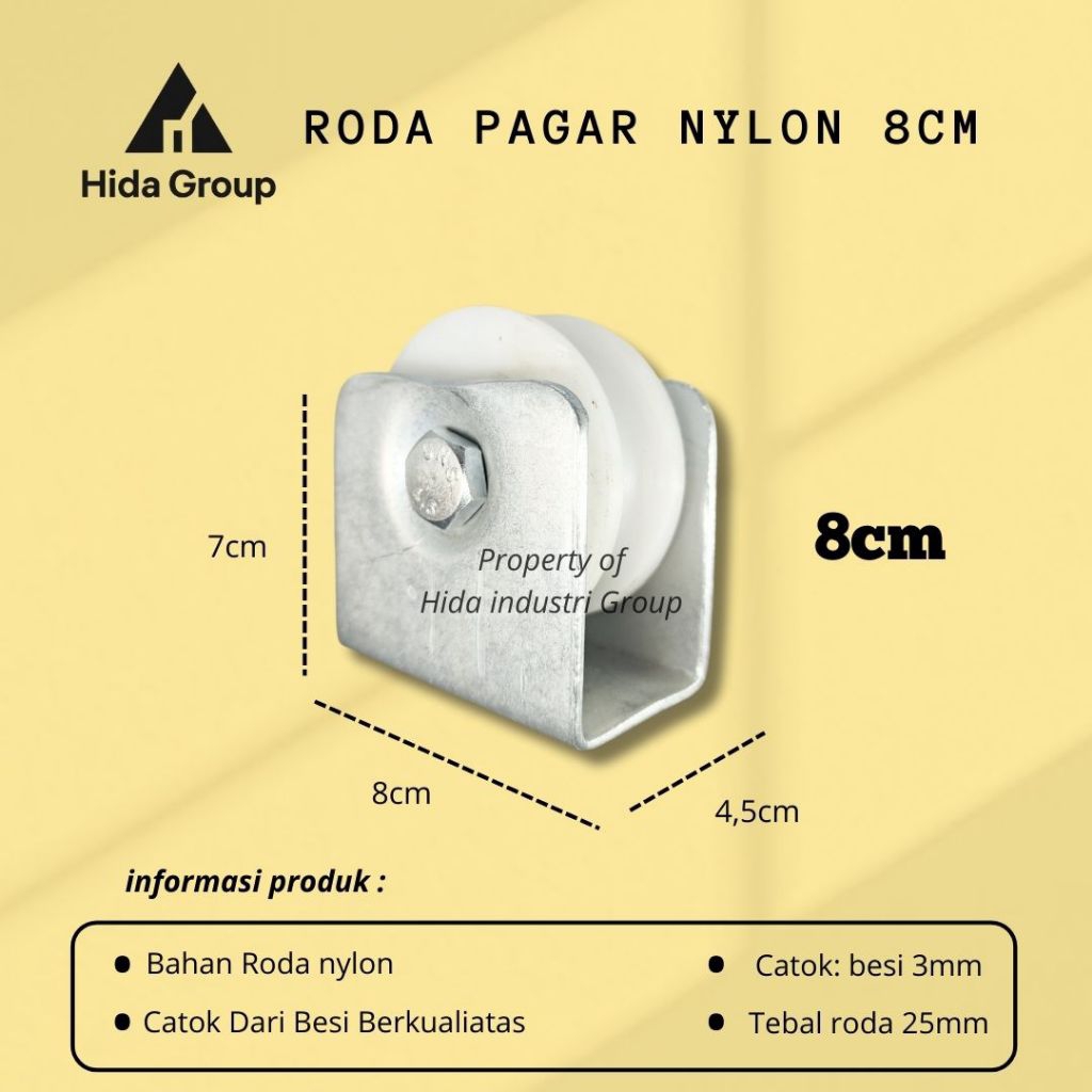 (GROSIR) Roda Pagar Nylon Ukuran 8cm - Roda Nylon nilon Anti Brisik - Roda Pagar Pintu Besi - Roda S