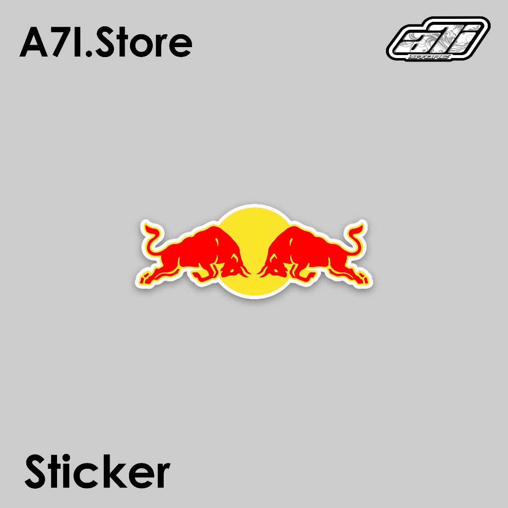 Sticker Red Bull Logo Sticker variasi Sticker racing Sticker sponsor Stiker brand Sticker print&cut 