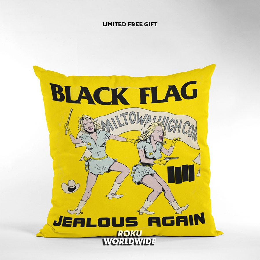 Roku Worldwide Bantal Sofa Aesthetic Karakter Band Black Flag Dekorasi Hiasan Kamar DS241