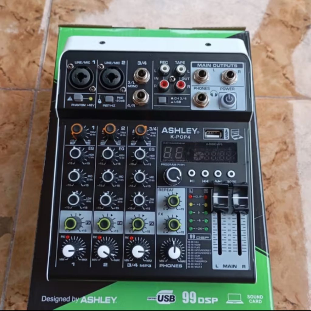 Mixer Audio ASHLEY KPOP4 Original Mixer 4 Channel 99dsp KPOP-4 KPOP 4