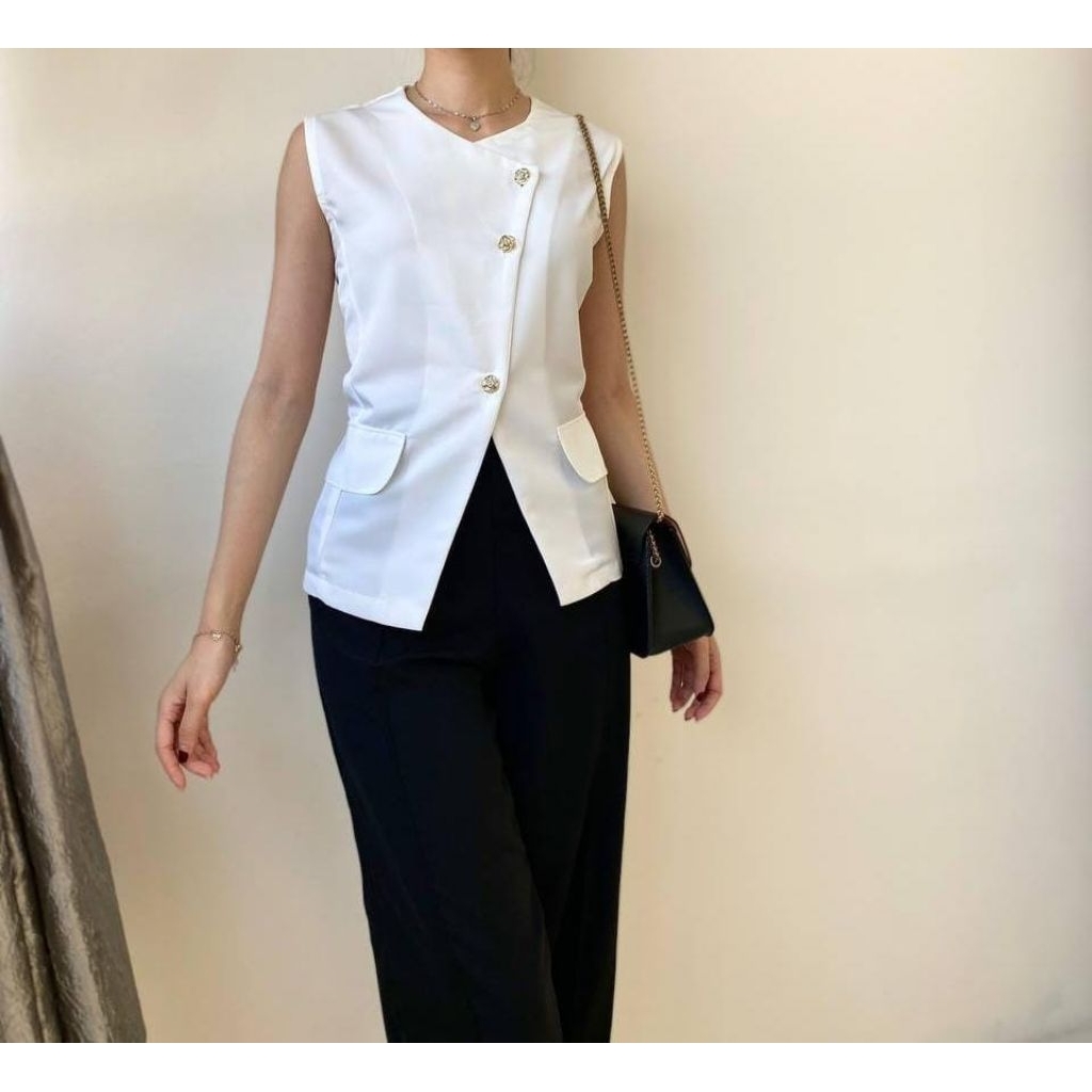 [Kode B ] Zulfah_Fashion IRIS Vest Wanita | Outher Rompi Casual | Vest Korean Style V Neck Casual | 