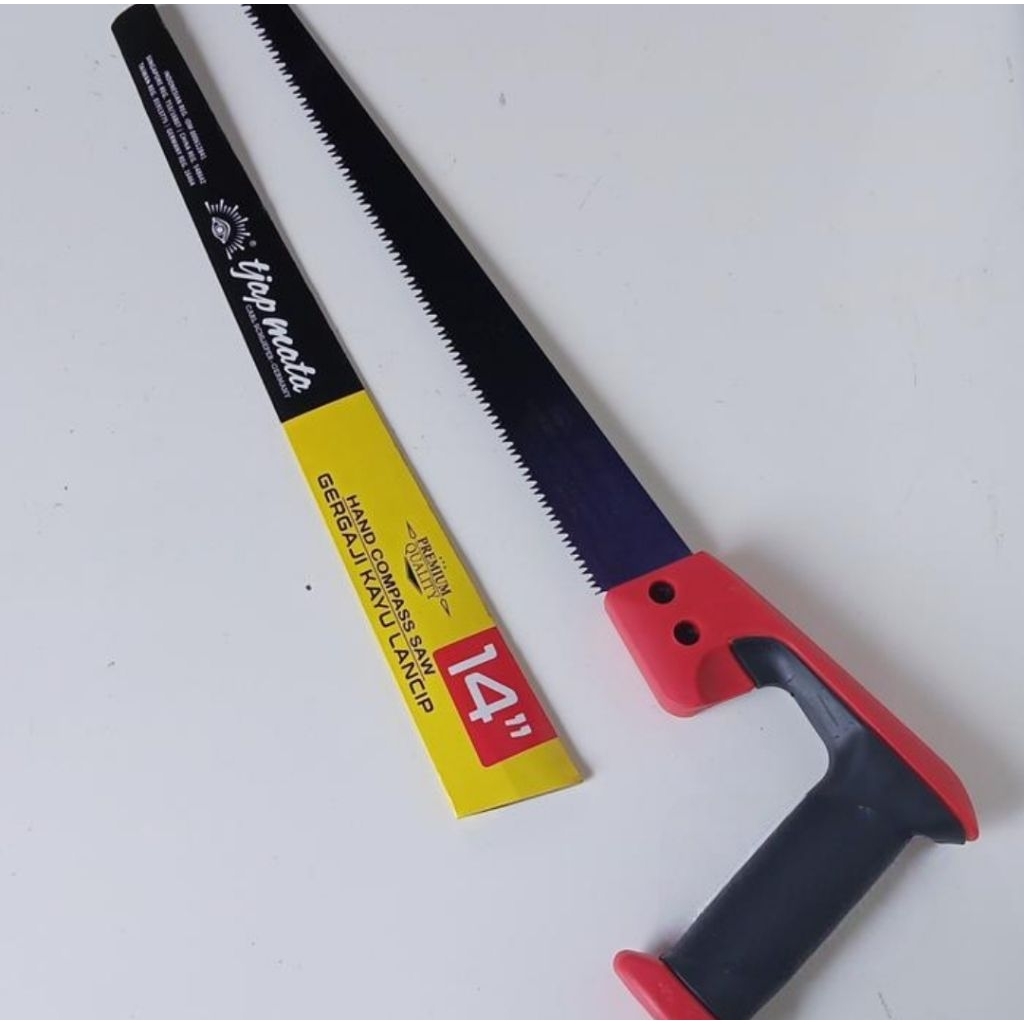Gergaji Lancip TJAP MATA ASLI 14" Inch / Gergajj Tangan Lancip 14" inch CAP MATA - Gergaji Kayu TJAP
