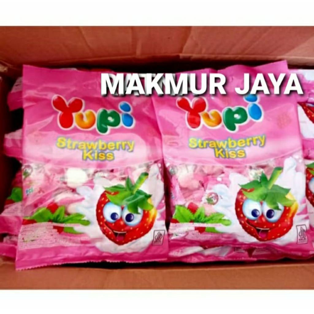 YUPI KISS Permen Strawberry Love 120 gram ( Candy Gummy Jelly)