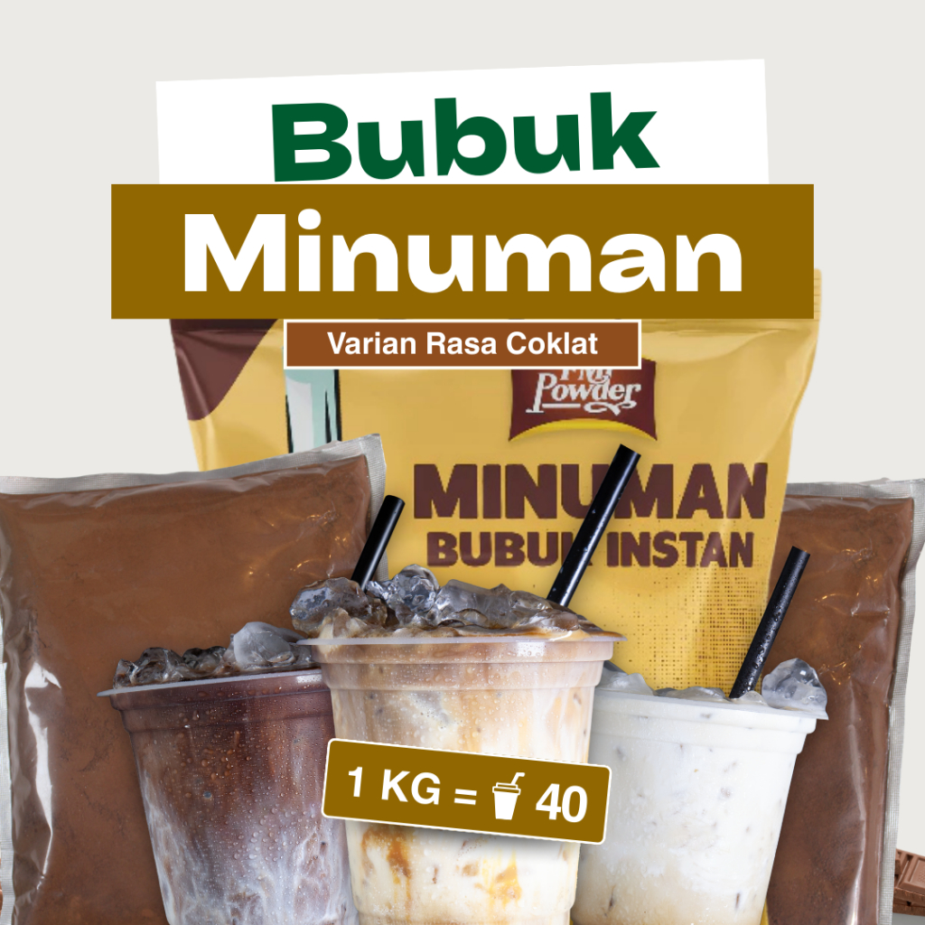Bubuk Minuman Premium Varian Coklat 1 Kg | FM Powder Coklat | Bubuk Minuman Mixnum Rasa Coklat