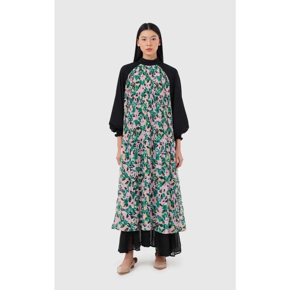 BENANG JARUM - Avena Pleats Dress - Garden / Dress Bunga