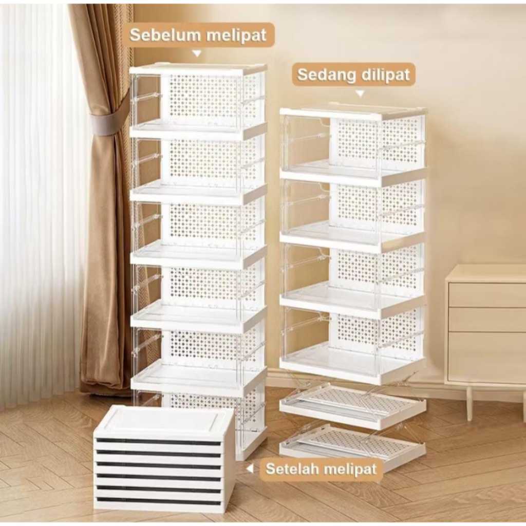Box Sepatu Bening Rak Sepatu Bongkar Pasang Storage Box Plastik