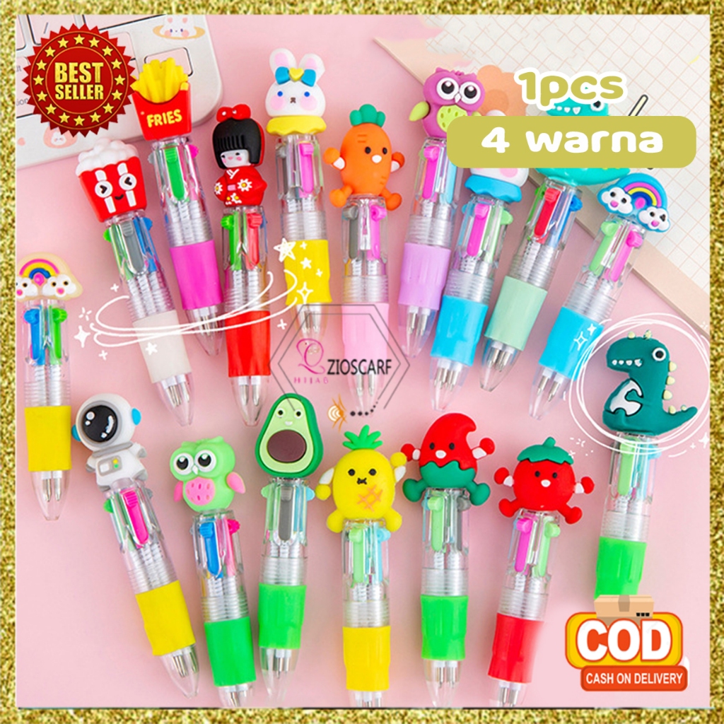 

Pulpen 4 Warna Pena Mekanik Mini Karakter Dino Astronot Alat Tulis Sekolah Anak Lucu
