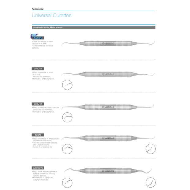OSUNG Kuret Universal Original Metal Handle Stainless Steel Korea | Instrumen Dental.