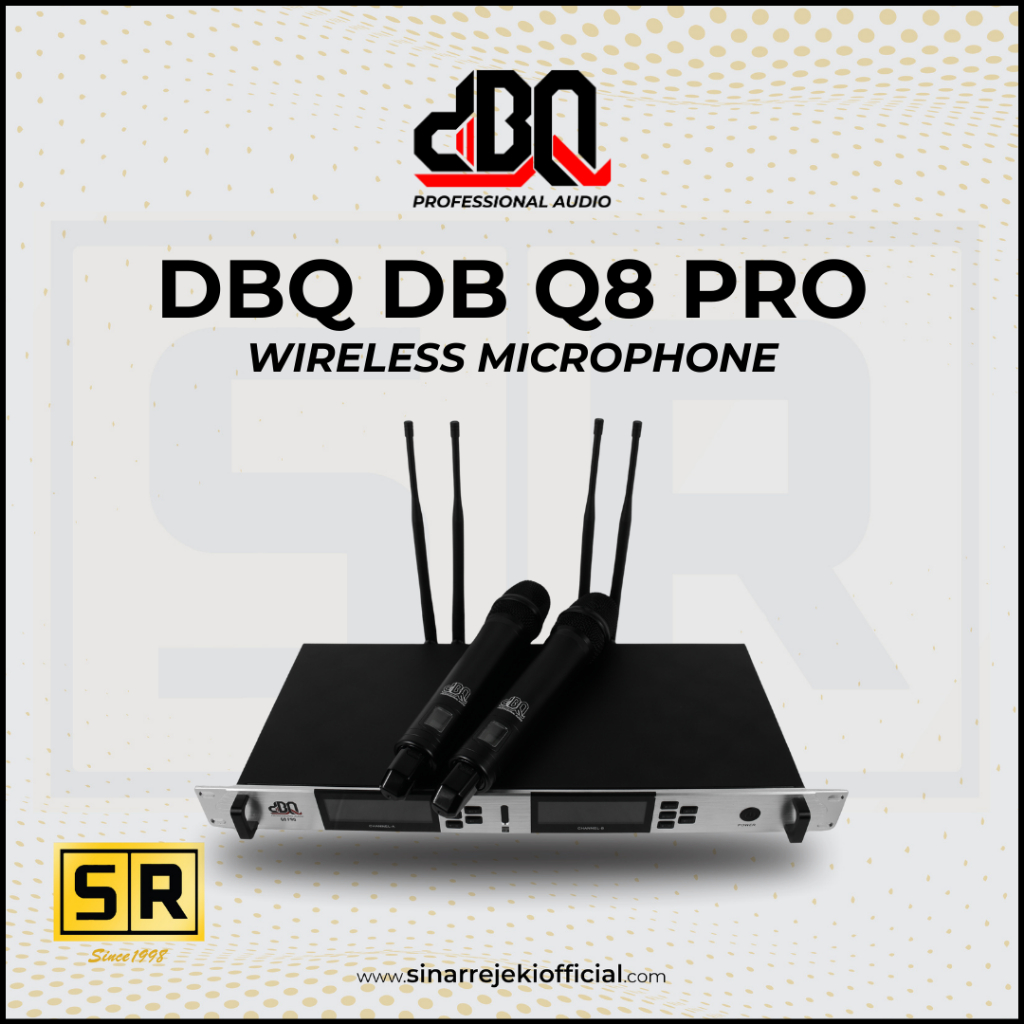 Microphone Wireless Professional DBQ Q8 PRO UHF 2 Channel