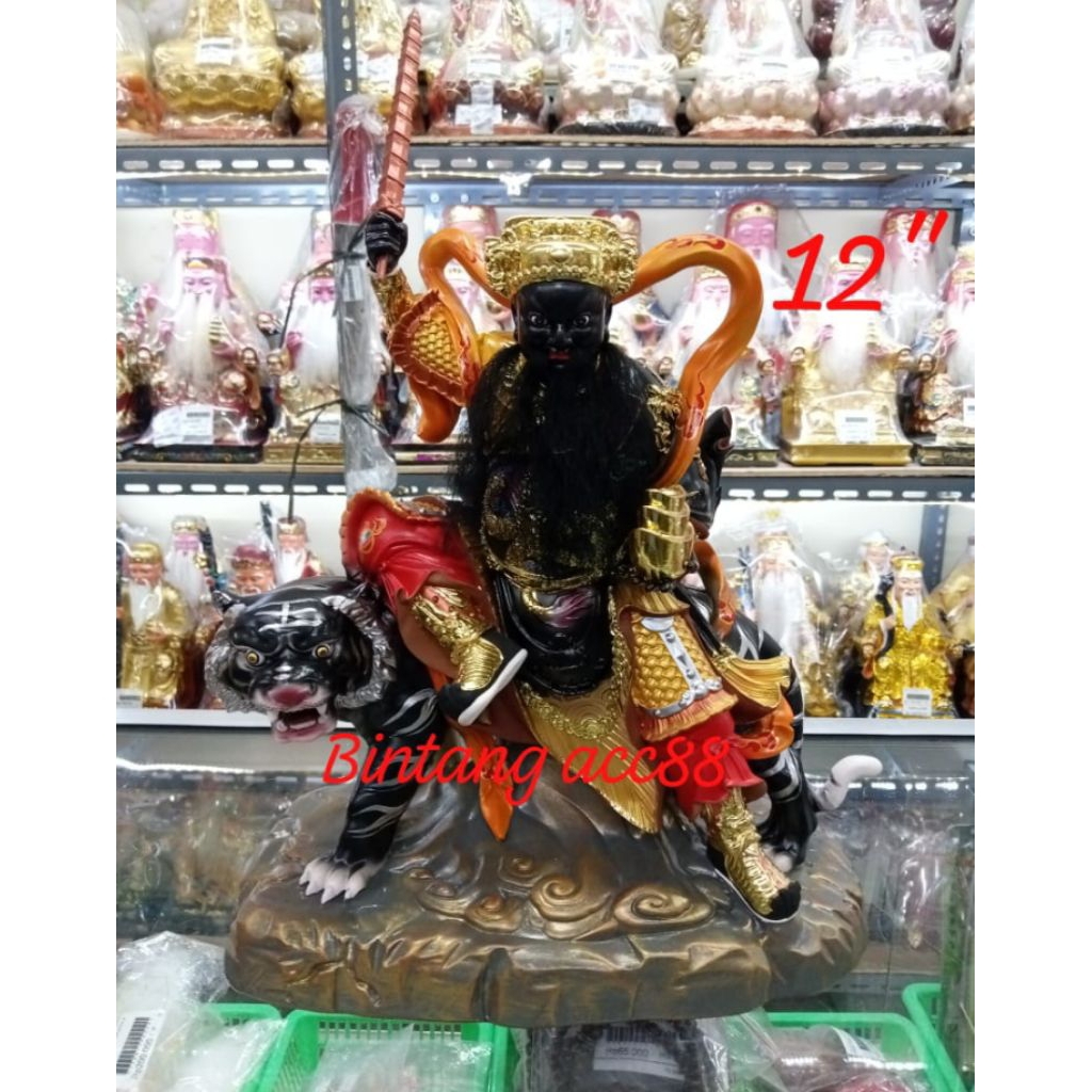 patung dewa rupang dewa han tan kong/ tio guan sui duduk 12inch- fiber