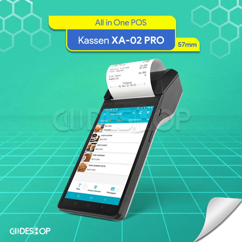 MESIN KASIR ANDROID KASSEN XA-02 4G (Bluetooth+NFC+Scan) - 2