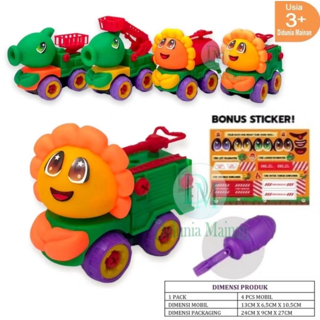 ok 4 pcs - DIY do it yourself - Kaguyaplas - mekanik cilik obeng Pemadam kebakaran fire truck KGP 81