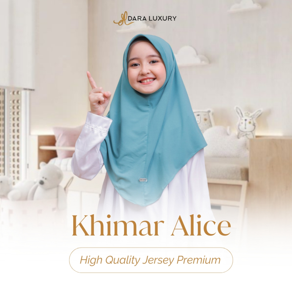 Khimar Anak Instan | Hijab Premium Jersey Ringan & Nyaman | Bergo Sekolah | Alice by Dara Luxury