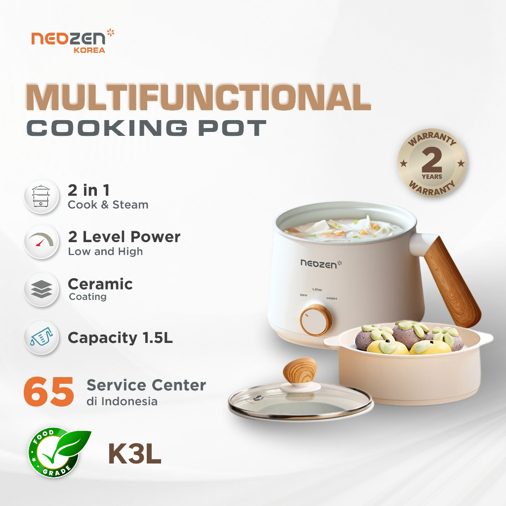 Neozen - Panci Listrik Multifungsi Multifunction Cooking Pot Portable /Wajan Listrik/Teflon Listrik 