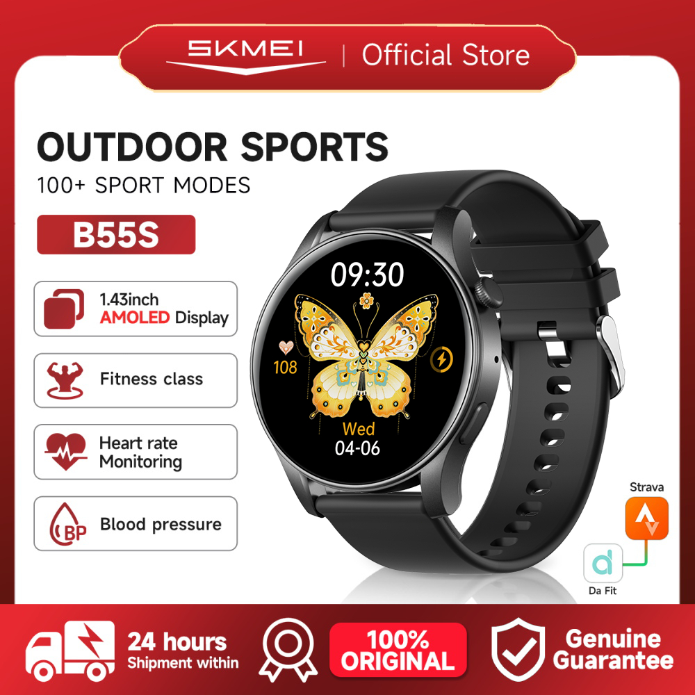 Skmei B55S Smartwatch Jam Tangan Wanita IP67 Waterproof Silikon Strap Jam Tangan Tipis Digitec Olahr