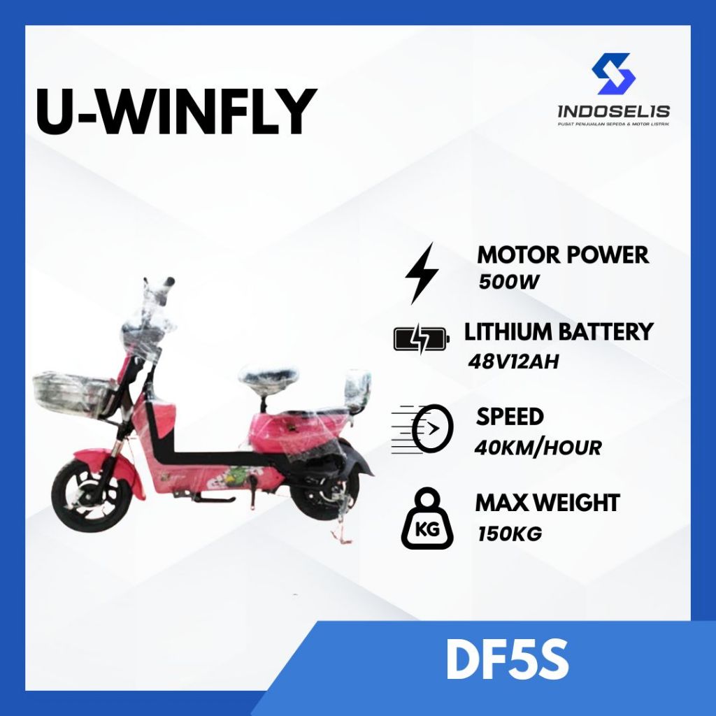 SEPEDA LISTRIK UWINFLY DF5S DF5S DF5S 500 WATT| GARANSI RESMI I U1