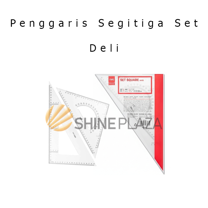 

Penggaris Segitiga Set Square Deli E6435 - Penggaris Arsitek Teknik Besar Sepasang 20cm - 33cm Ruler Set 20 33