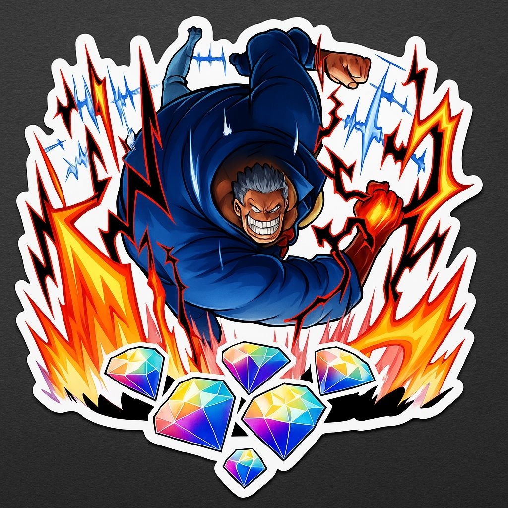 Sticker Custom Luffy OPBR One Piece Kizaru Yamato Garp Sabo Shanks Roger Bounty Rush