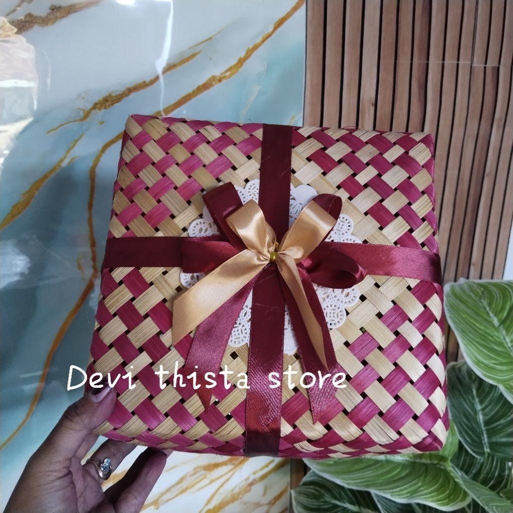 besek bambu kombinasi 20x20 free pita