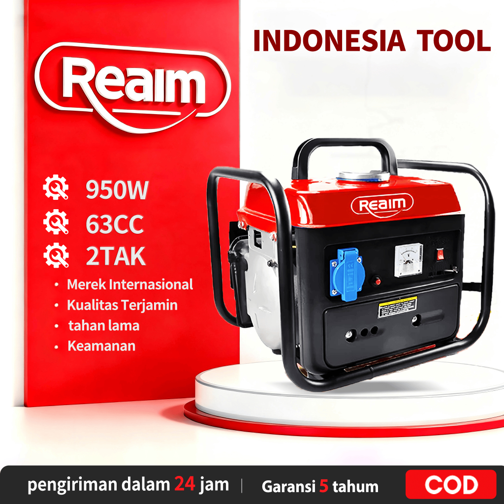 Reaim Genset /2400 2000 Watt Mesin Generator Bensin/Genset Listrik Berkwalitas Portable Bensin Gener