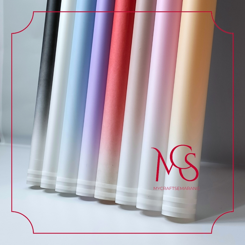Cellophane Kertas Bucket Gradation Solid Color