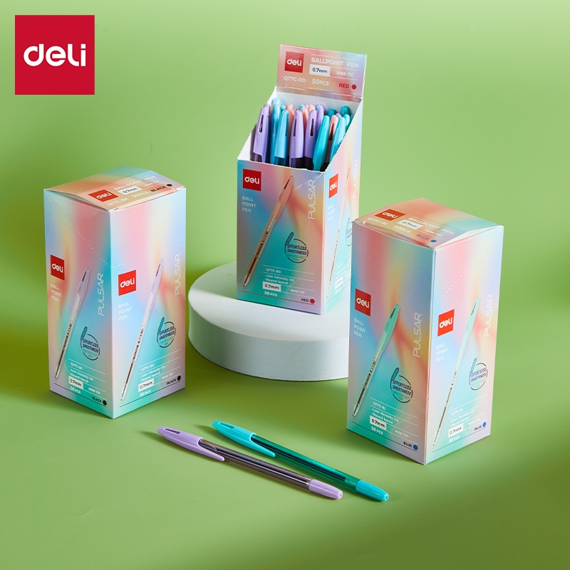 Deli Ballpoint Pen / Pulpen Cetek/ Pulpen Bolpoin Hitam/ Pena Hitam EQ77C-BK 1 pcs