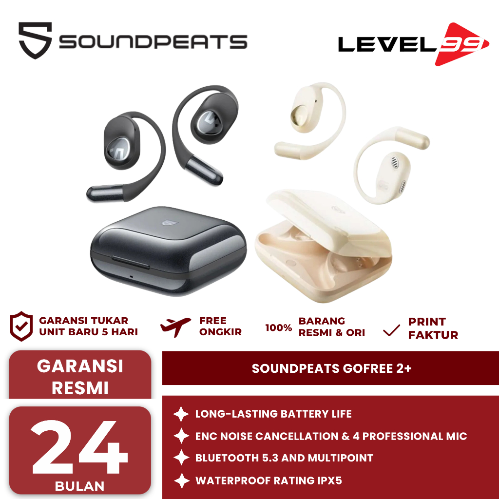 SoundPEATS GoFree 2+ Open-Ear Earbuds for Optimal Fit