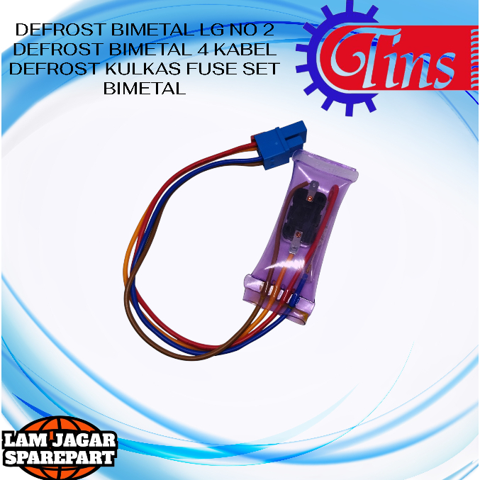 DEFROST BIMETAL LG NO 2 DEFROST BIMETAL 4 KABEL DEFROST KULKAS FUSE SET BIMETAL