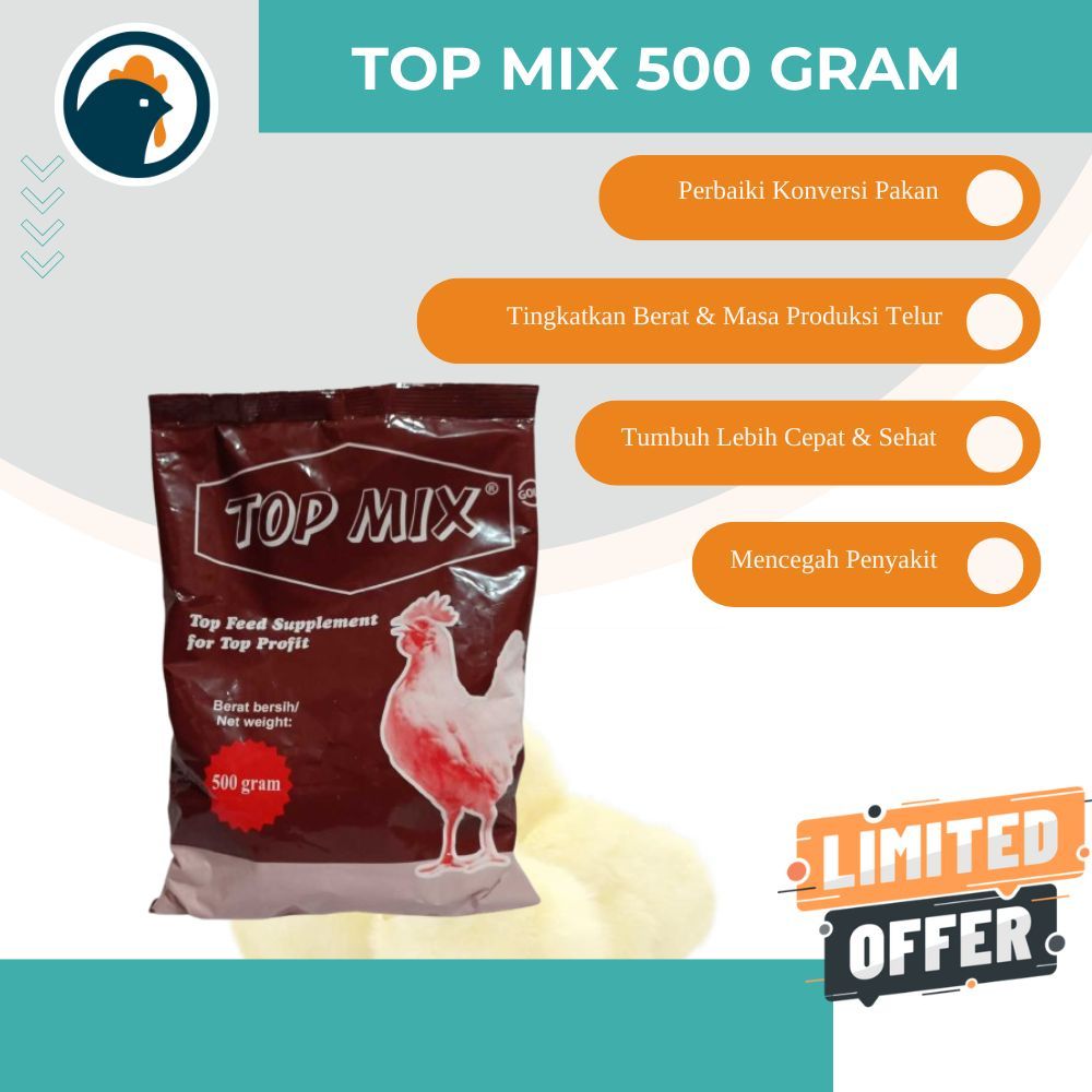 TOP MIX MEDION – Suplemen Pakan Lengkap untuk Ayam Petelur, Pedaging & Pembibit
