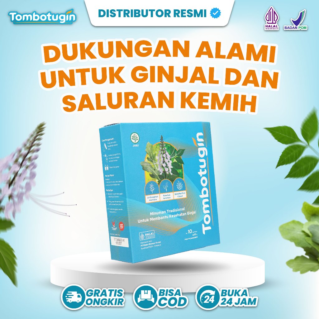 Tombotugin Original 1 Box - Obat Herbal Ginjal | Obat Batu Ginjal Ampuh, Obat Penghancur Batu Ginjal