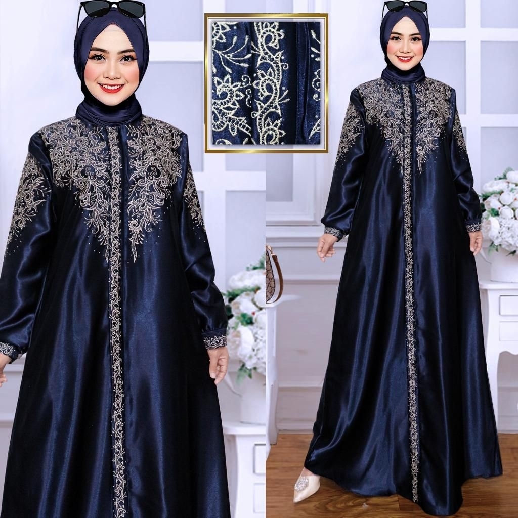GAMIS KRISTAL BORDIR/GAMIS MEWAH NYAMAN&LEMBUT NYAMAN D PAKAI/GAMIS PESTA JUMBO LD120