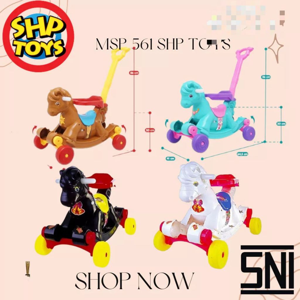 KH 582 - Mainan Anak Kuda Goyang - Mainan Kuda Dorong