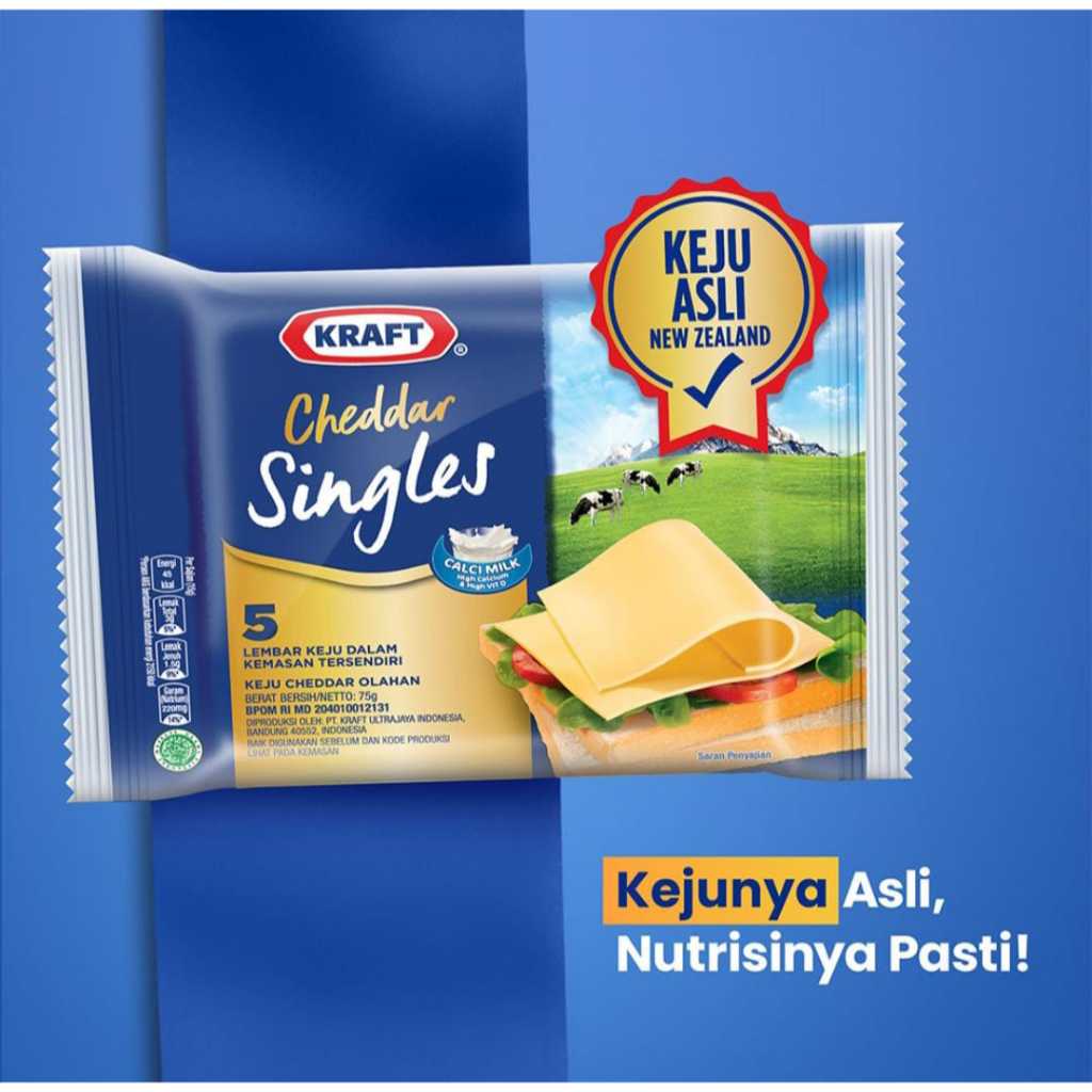 Keju Kraft Cheddar Singles 5 Lembar 1 Pack/Kraft Keju Cheddar Mini 30 gr 1pcs