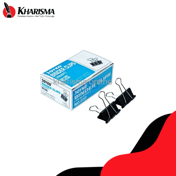 Binder Clip JOYKO 200 Klip Penjepit Kertas - 1 Box 12 Pcs
