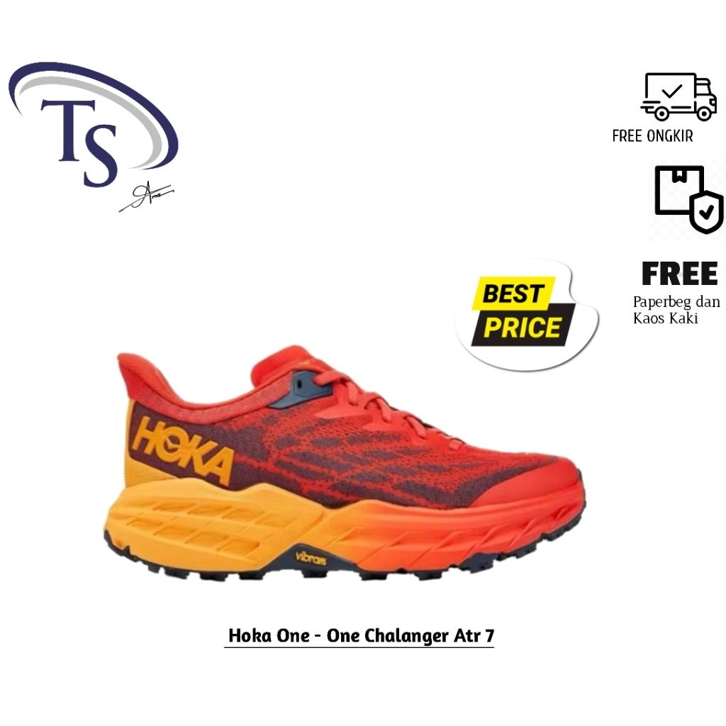 Sepatu Tracking Hoka Speadgoat 5 Red Orange