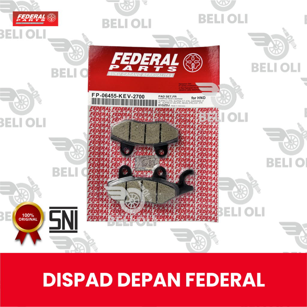 (BELI OLI) Dispad Depan / Kampas Rem Cakram Federal Parts FP-06455-KEV-2700 untuk Supra X, Supra Fit