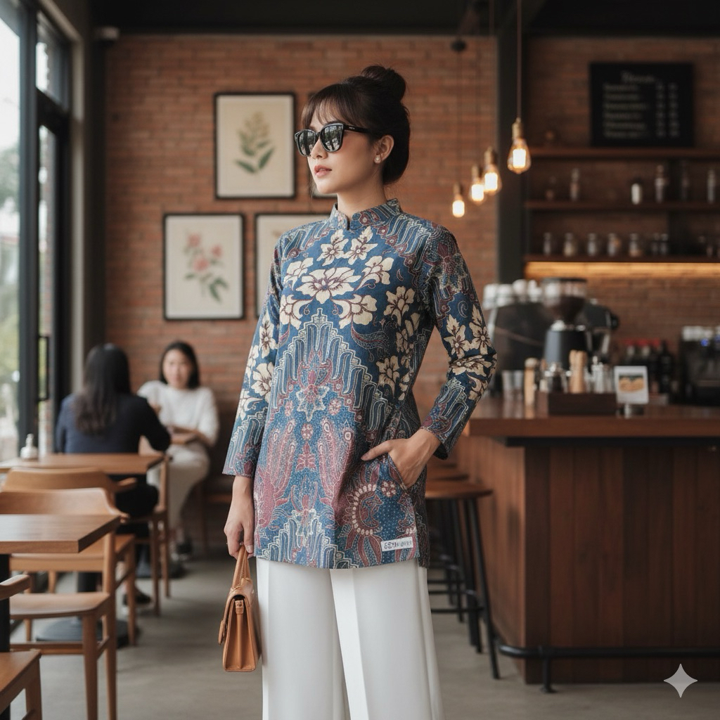 SHANAYA BATIK TUNIK WIDURI BATIK MODERN WANITA KERJA KULIAH MODIS BEST SELLER BATIK PASTEL