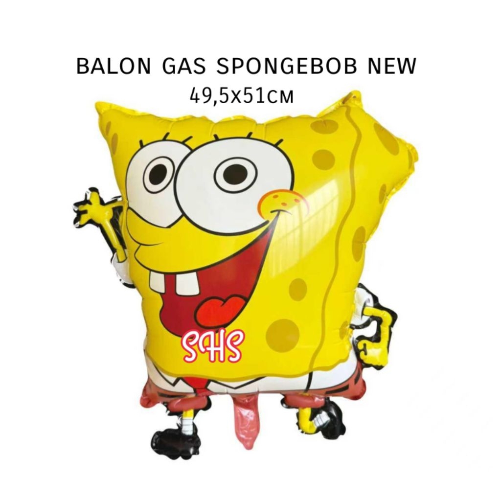 BALON GAS FOIL KARAKTER SPONGEBOB NEW 1 PAK (50 PIECES)