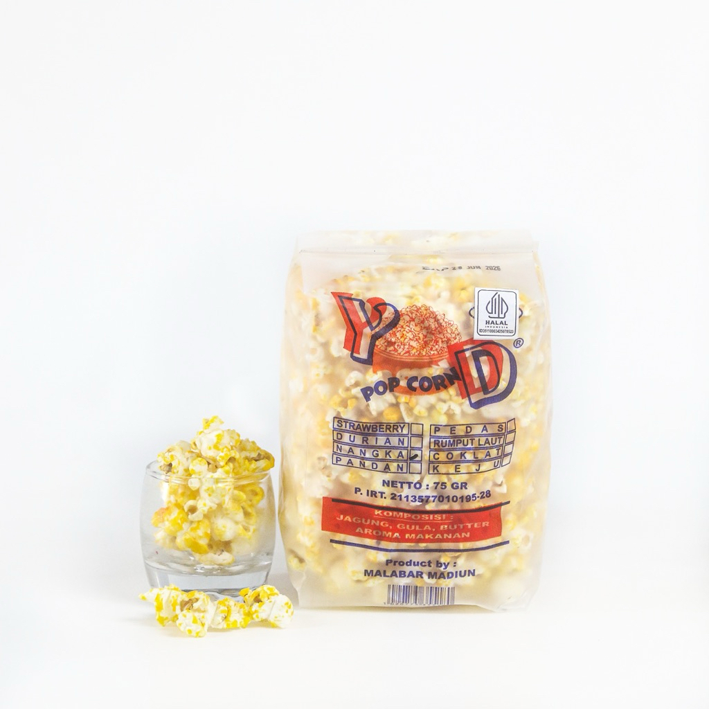 

YD popcorn 75gr rasa Nangka, camilan snack popcorn, camilan snack viral