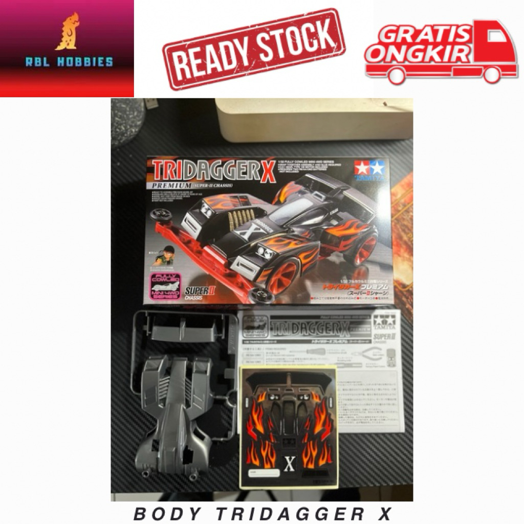Tamiya 19433 Body Tridagger X Premium Set Original Loose Kit Mini4WD
