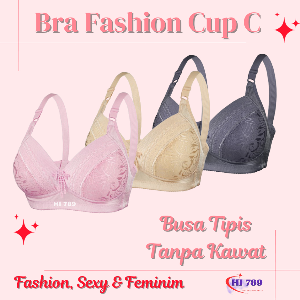 Bra BH Cup C Fashion Push Up Bra Premium Busa Tipis Tanpa Kawat 129