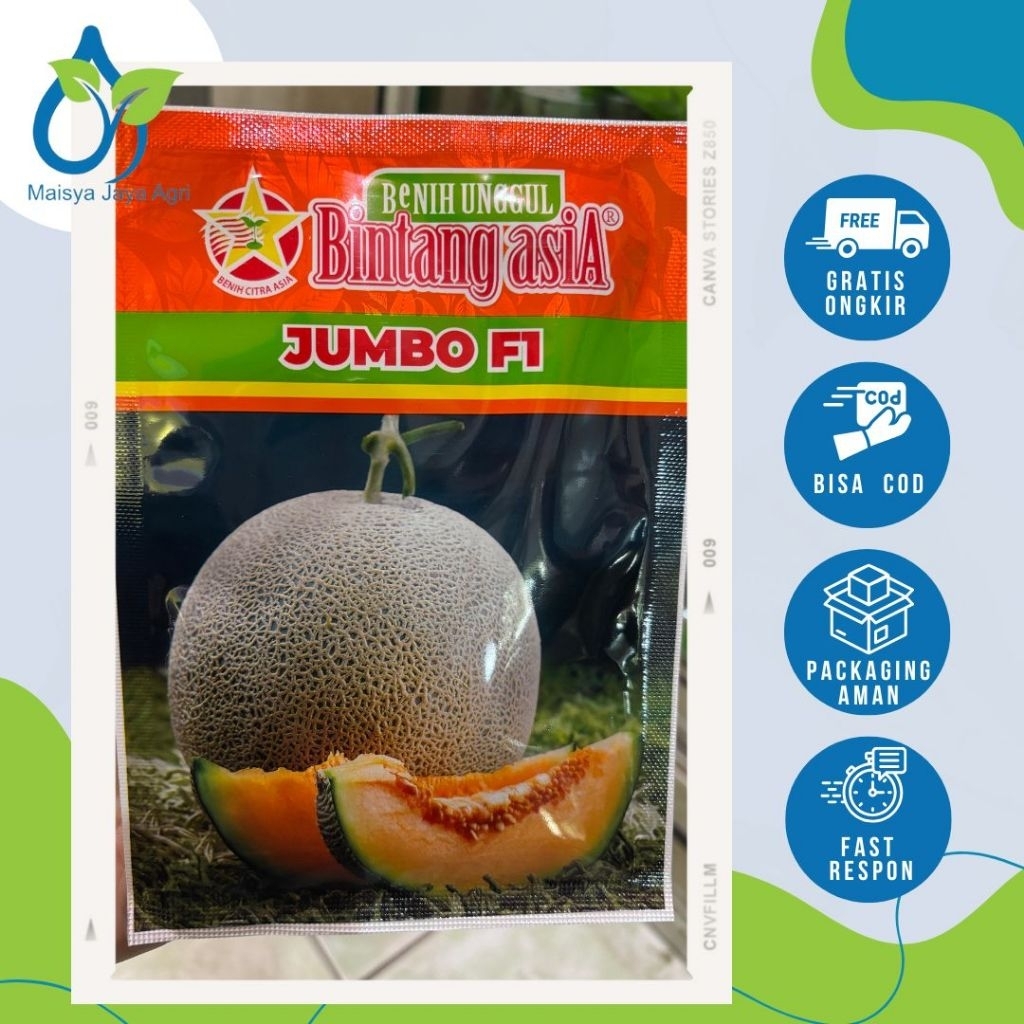 Benih Melon Jumbo f1 Bintang Asia 20gram/800biji