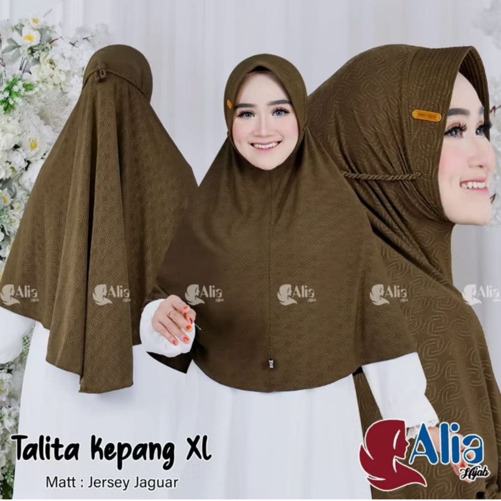 Hijab bergo tali jaguar jumbo/jilbab instan XL motif bunga