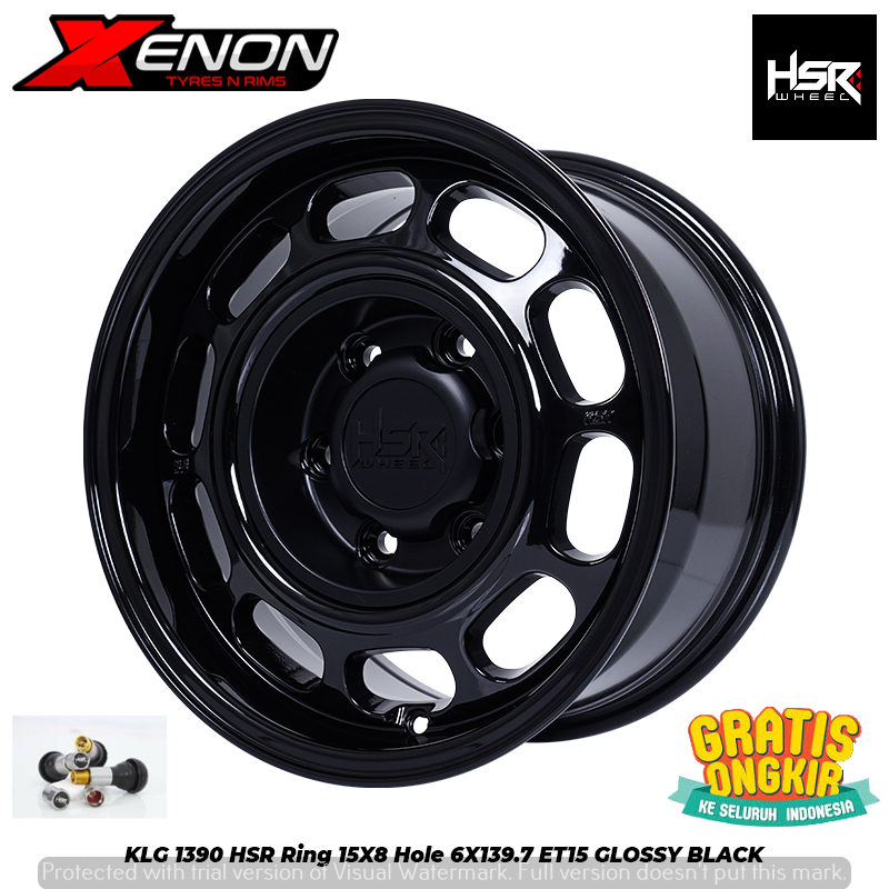 Velg Racing R15 HSR Model Kaleng Hitam Pcd 6x139,7 Ring 15 Buat Mobil Panther Hardtop Blazer L200
