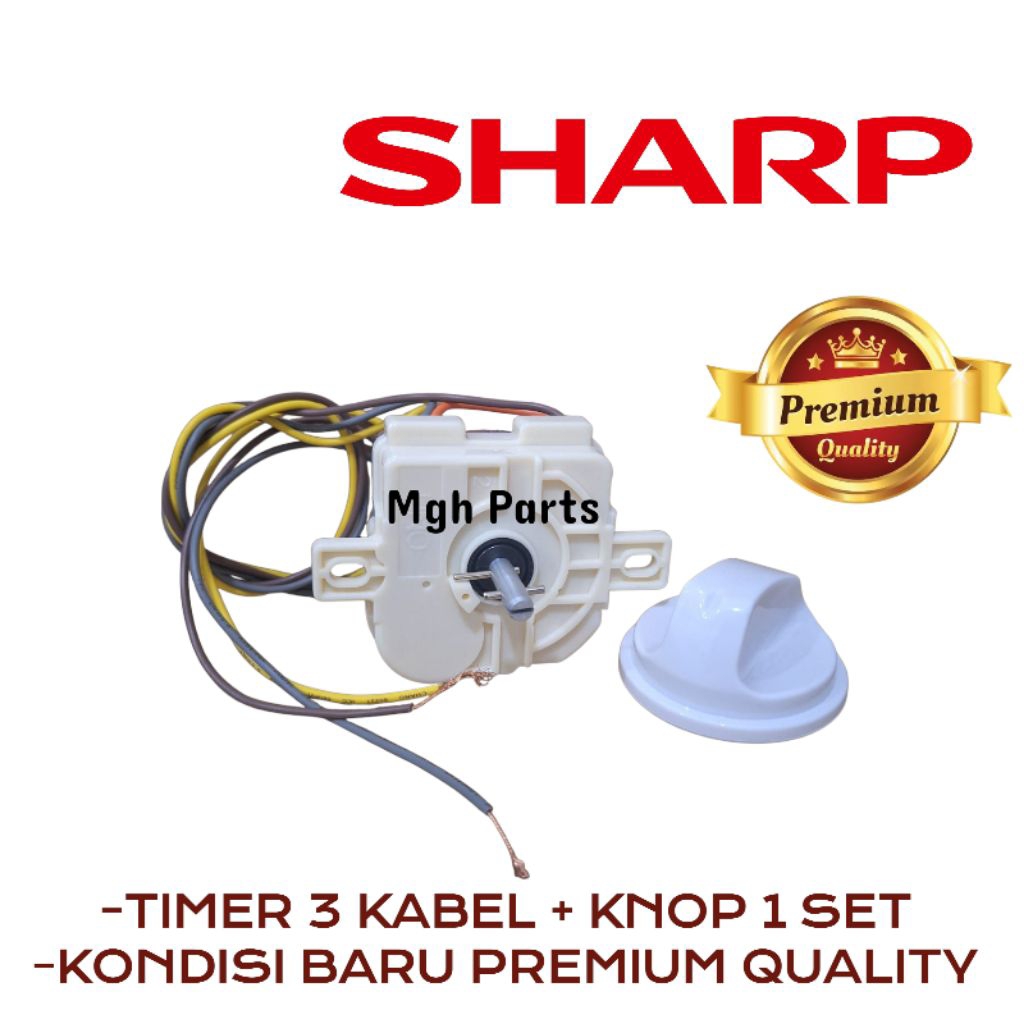 TIMER WASH  3 KABEL + KNOP MESIN CUCI SHARP 2 TABNG ES-T90MW