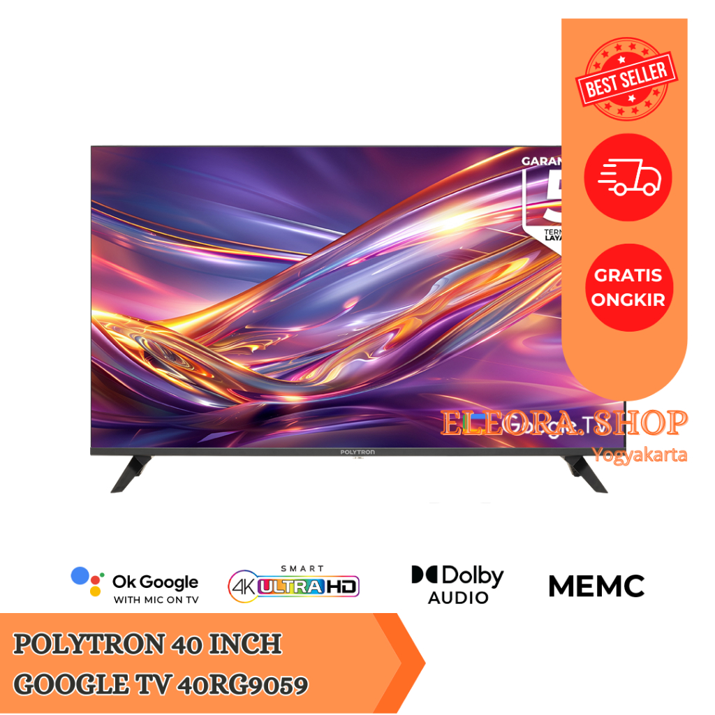 POLYTRON Smart Cinemax Google TV 40 Inch - 40RG9059 Garansi