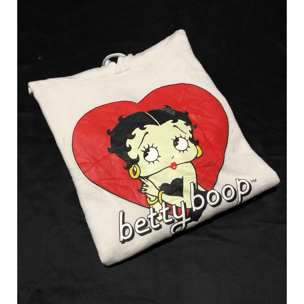 SWEATER VINTAGE BETTY BOOP HOODIE NON POCKET SECOND ORIGINAL (M)