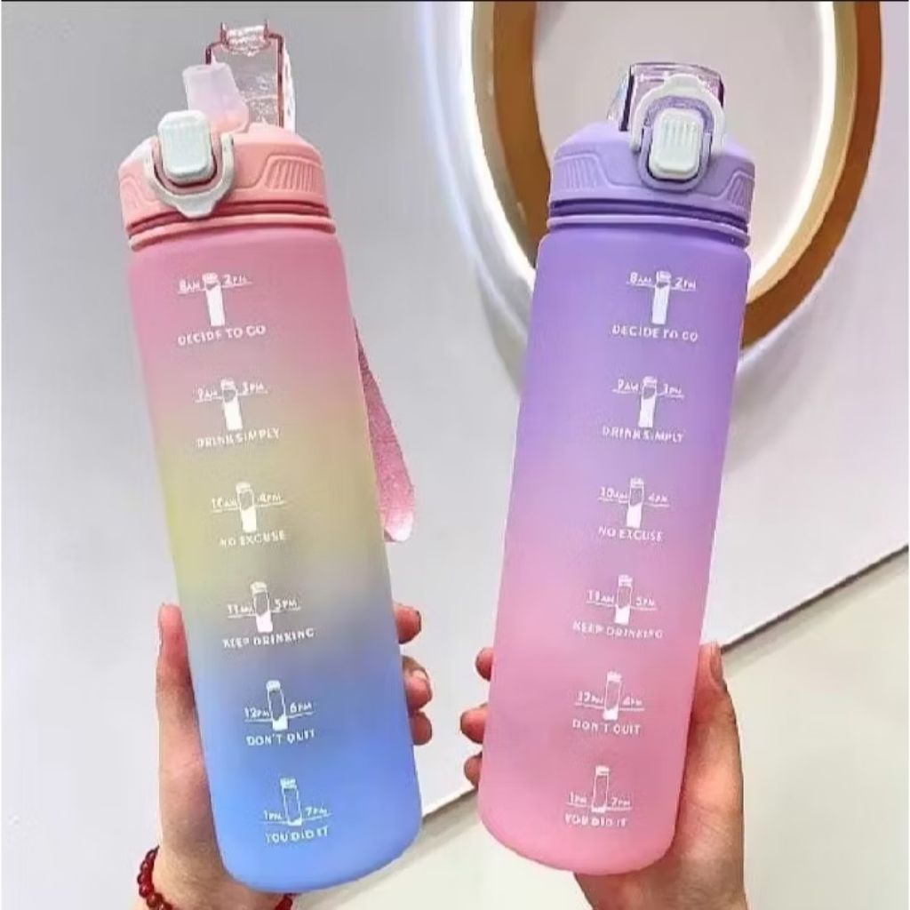 BOTOL MINUM ANAK SEKOLAH / BOTOL MINUM 1 LITER/BOTOL MINUM MOTIVASI/BOTOL MINUM RAINBOW/BOTOL MINUM 